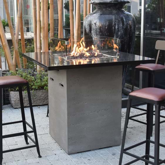 Uriel Concrete Propane Fire Pit Table
